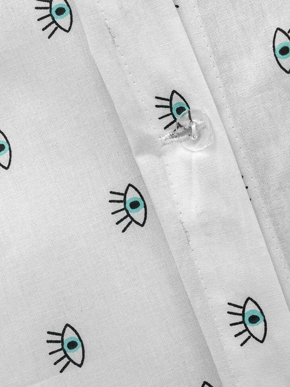 Mavi Göz Desenli Pamuklu Çift Kişilik Nevresim Seti-5