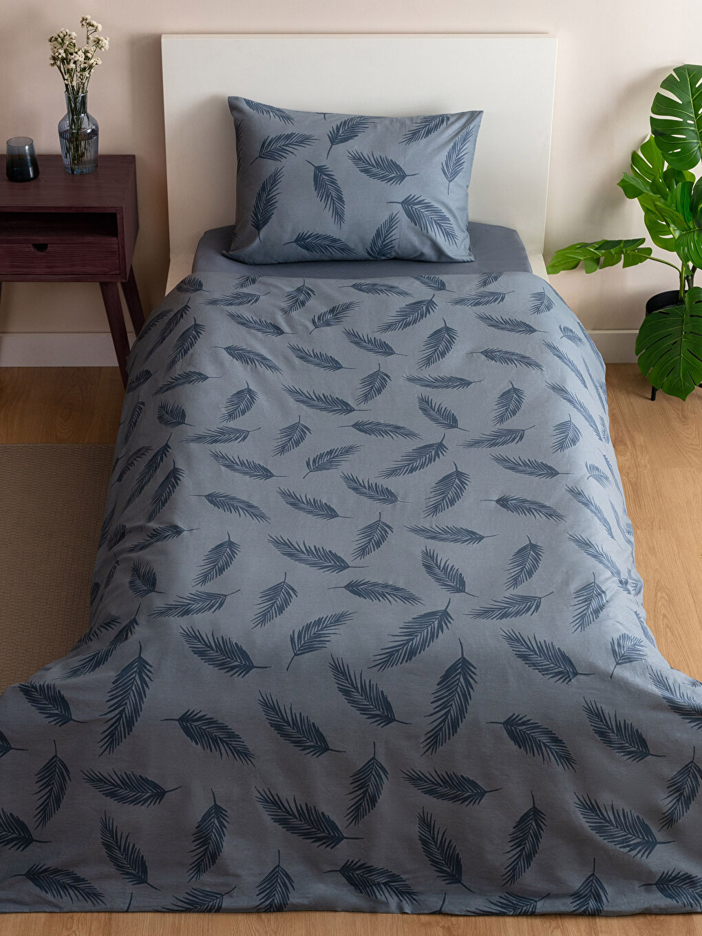 Printed Cotton Single Duvet Cover Set-1
