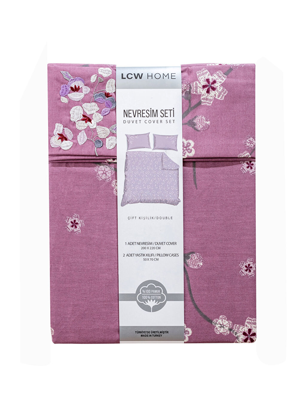 Mor Desenli Çift Kişilik Nevresim Seti-6