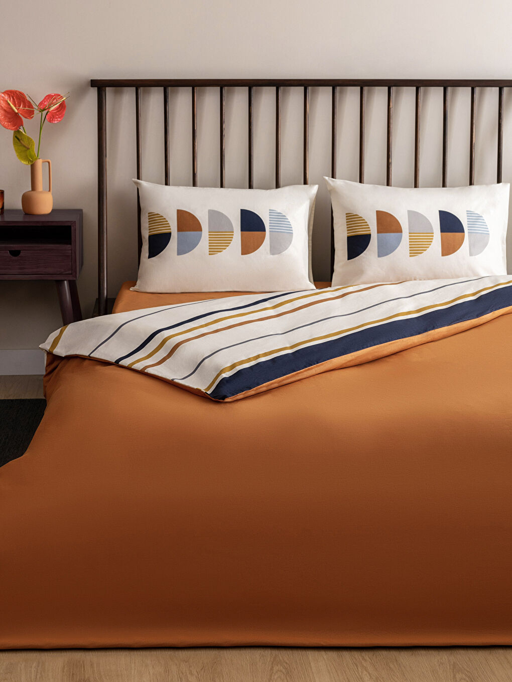 Patterned Cotton Double Duvet Cover Set