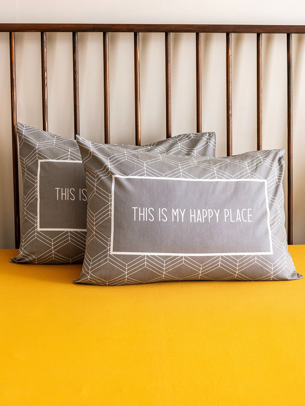 Наволочка из хлопка с текстовым принтом 2 упаковки 50x70 см-1