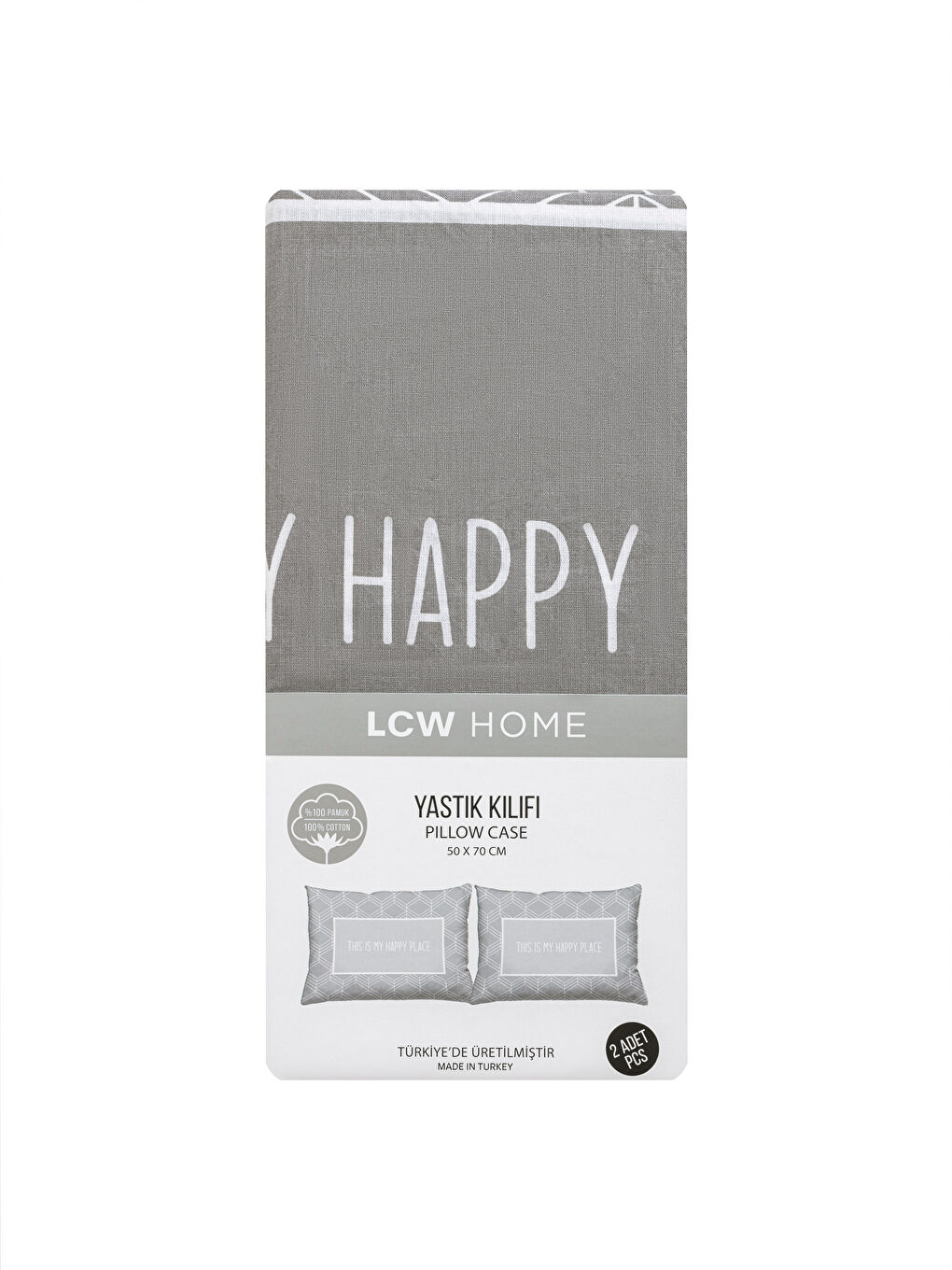 Наволочка из хлопка с текстовым принтом 2 упаковки 50x70 см-3