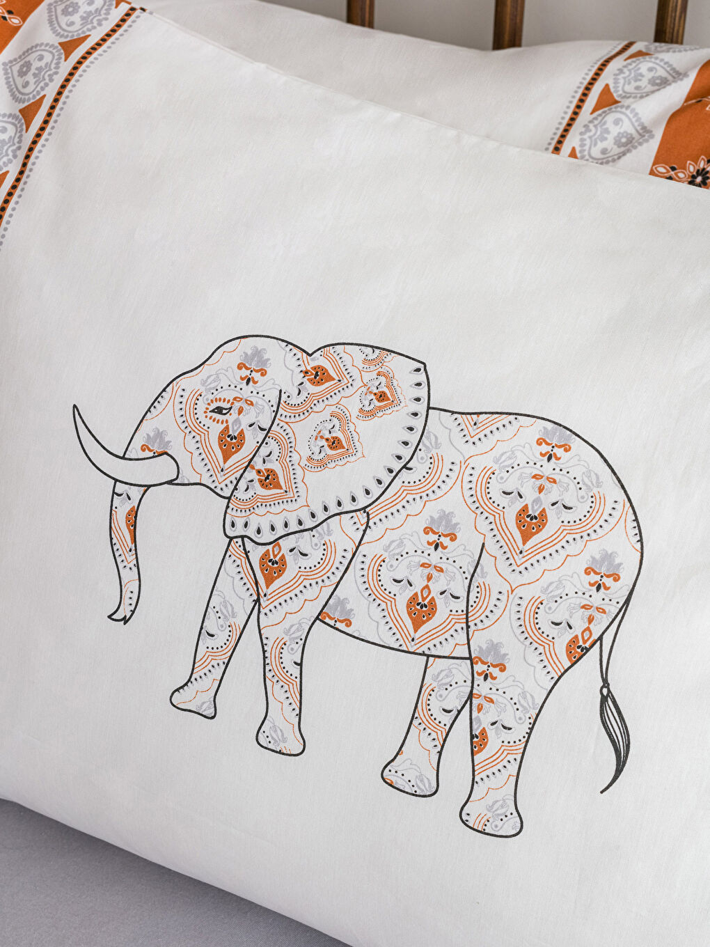 Elephant Patterned Cotton Pillowcase 2 Pack 50x70 Cm-2