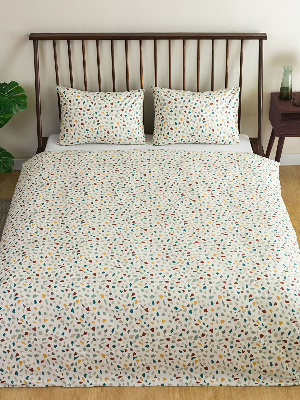 طقم غطاء لحاف مزدوج منقوش-1