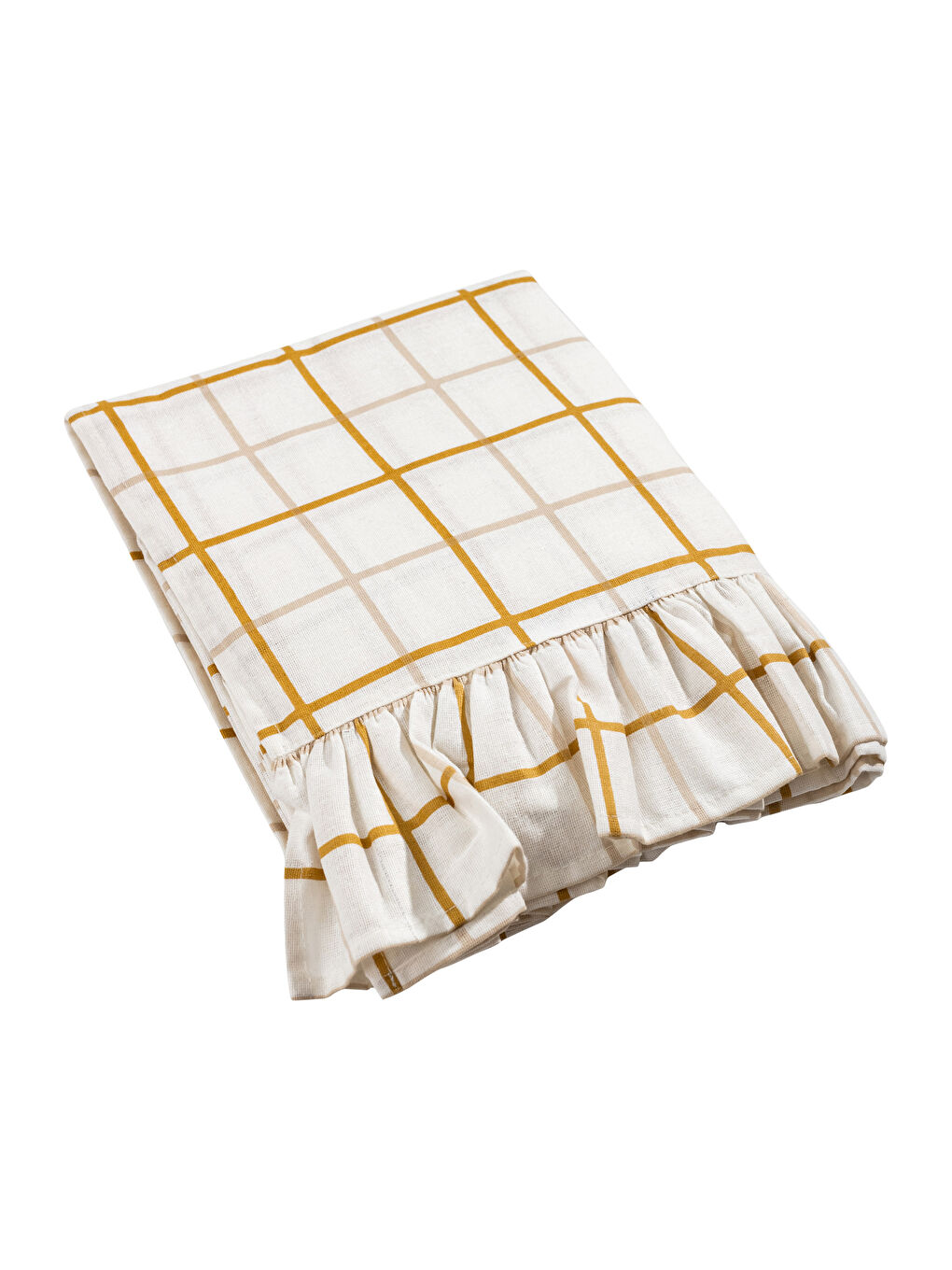 LCW HOME Ekru Ekose Desenli Masa Örtüsü 150x200 cm - 4