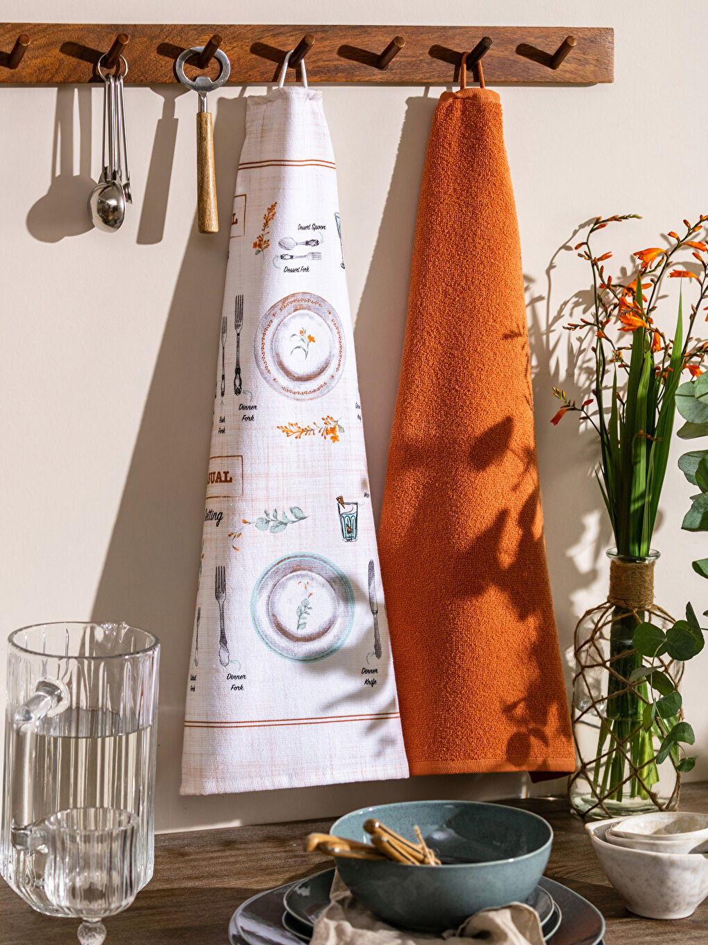 منشفة شاي مطبوعة ٢ قطعة ٤٠x٦٠ سم