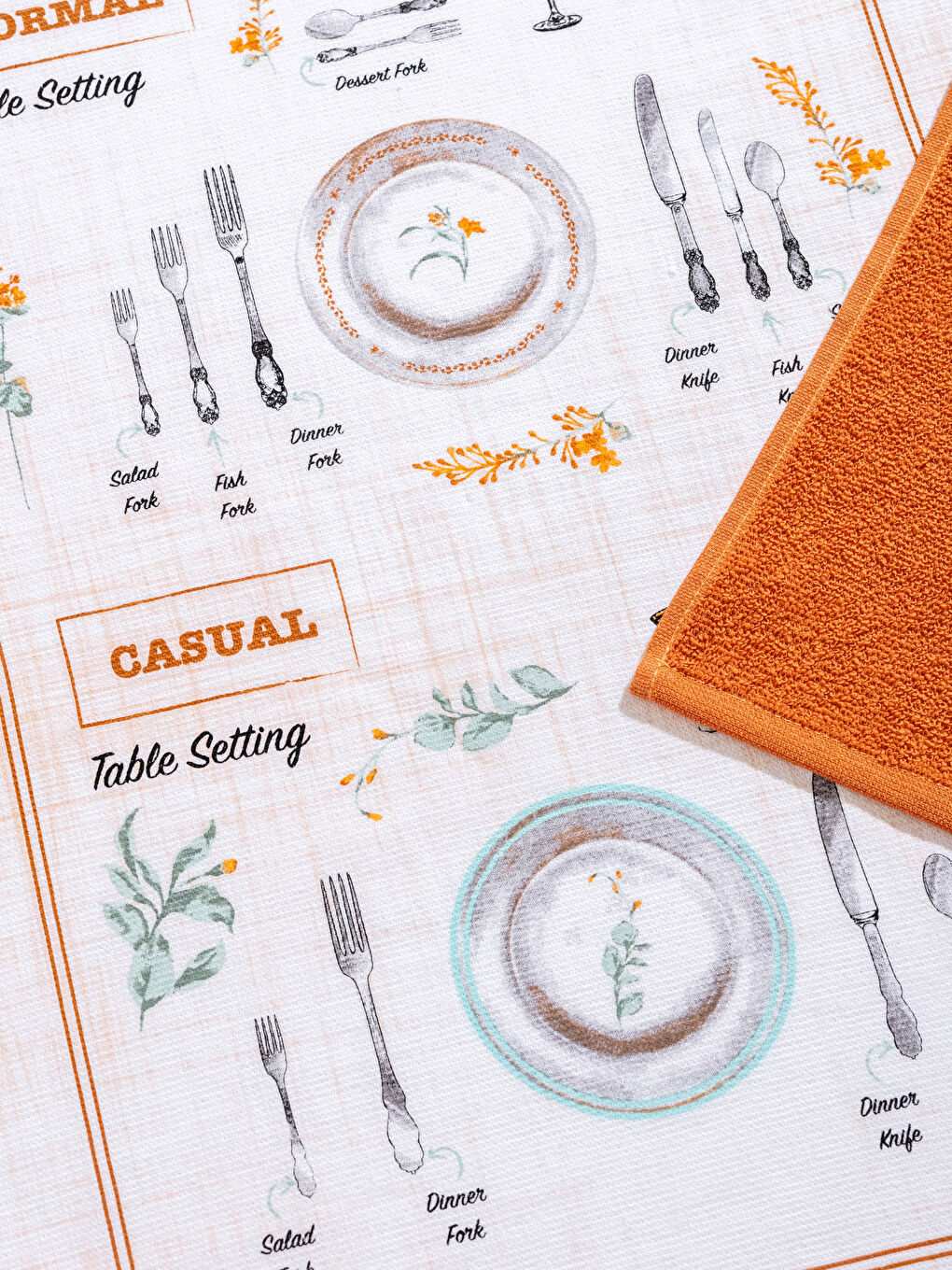 منشفة شاي مطبوعة ٢ قطعة ٤٠x٦٠ سم-2