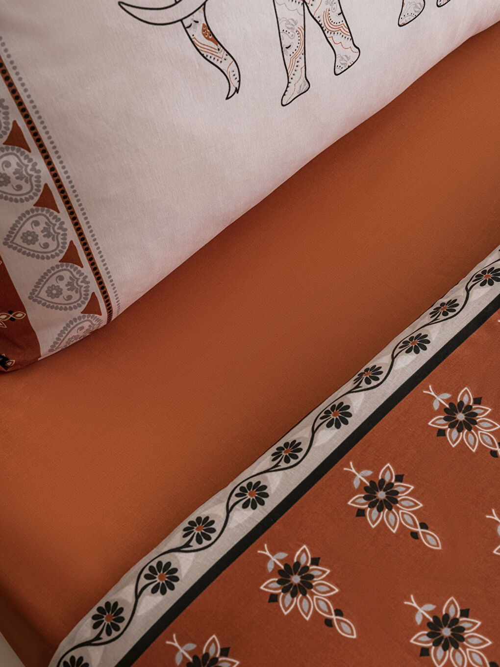 Gemustertes Baumwolle Einzelbett-Bettbezug-Komplettset-4