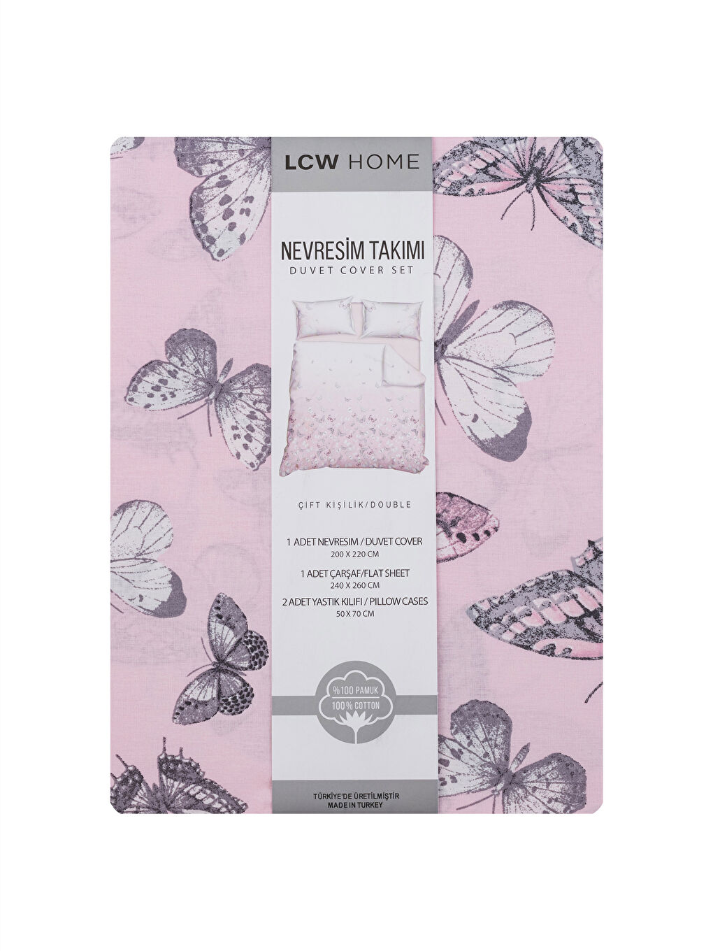 LCW HOME Printed Cotton Double Duvet Cover Full Set -W2GQ65Z8-F9C