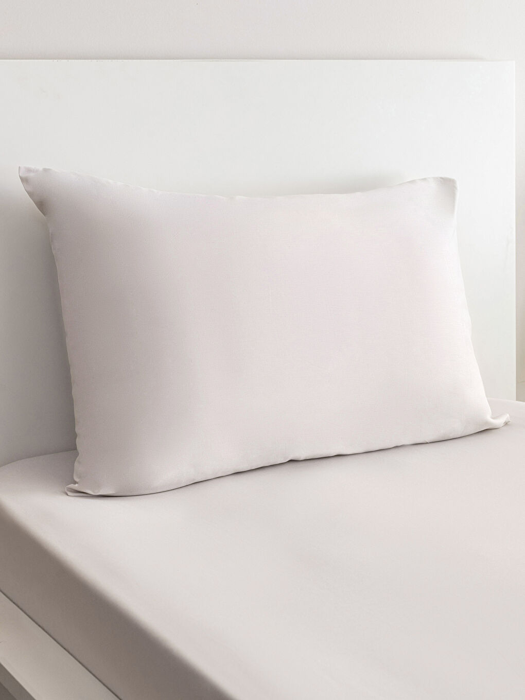 شرشف سرير مفرد مطاطي قطني سادة وغطاء وسادة-1