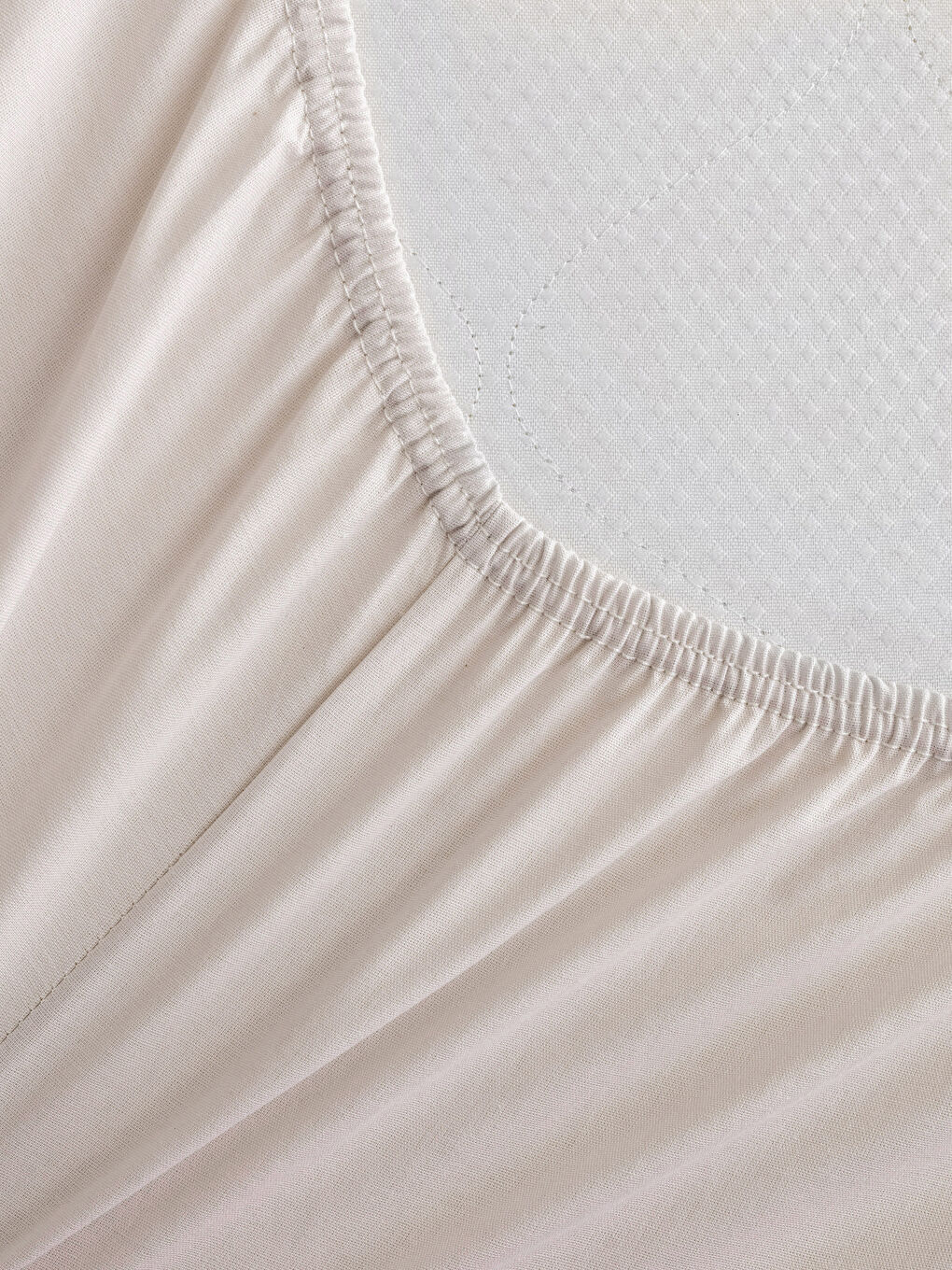 شرشف سرير مفرد مطاطي قطني سادة وغطاء وسادة-3