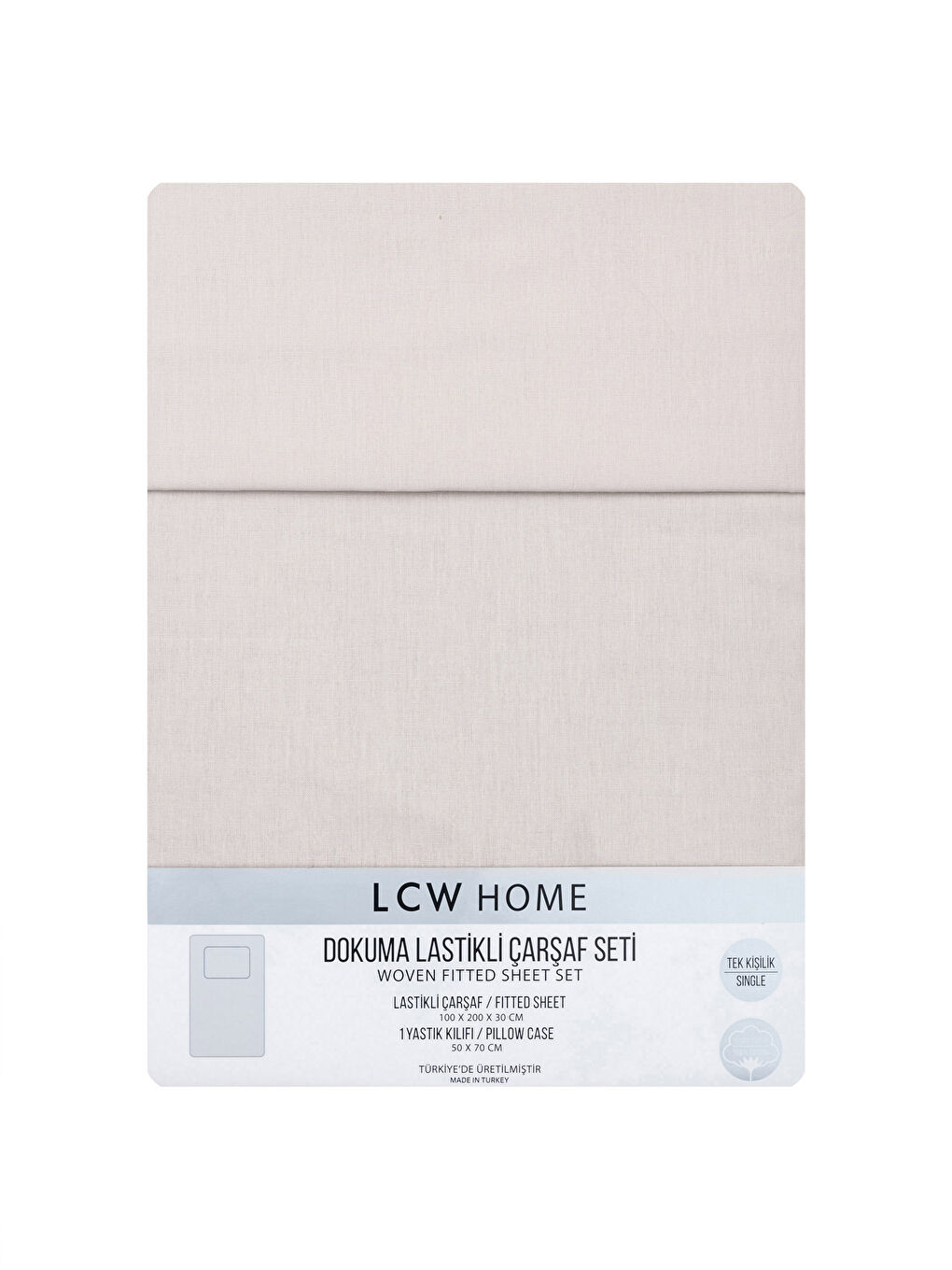 شرشف سرير مفرد مطاطي قطني سادة وغطاء وسادة-4