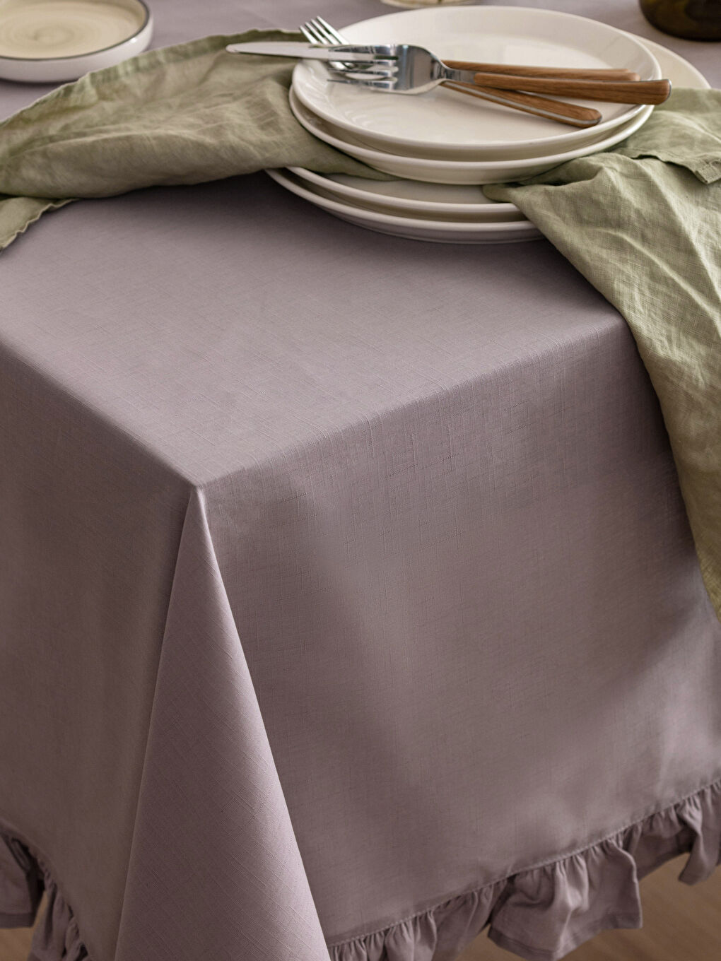 Nappe en Coton avec Détails à Volants 150x200 Cm-2