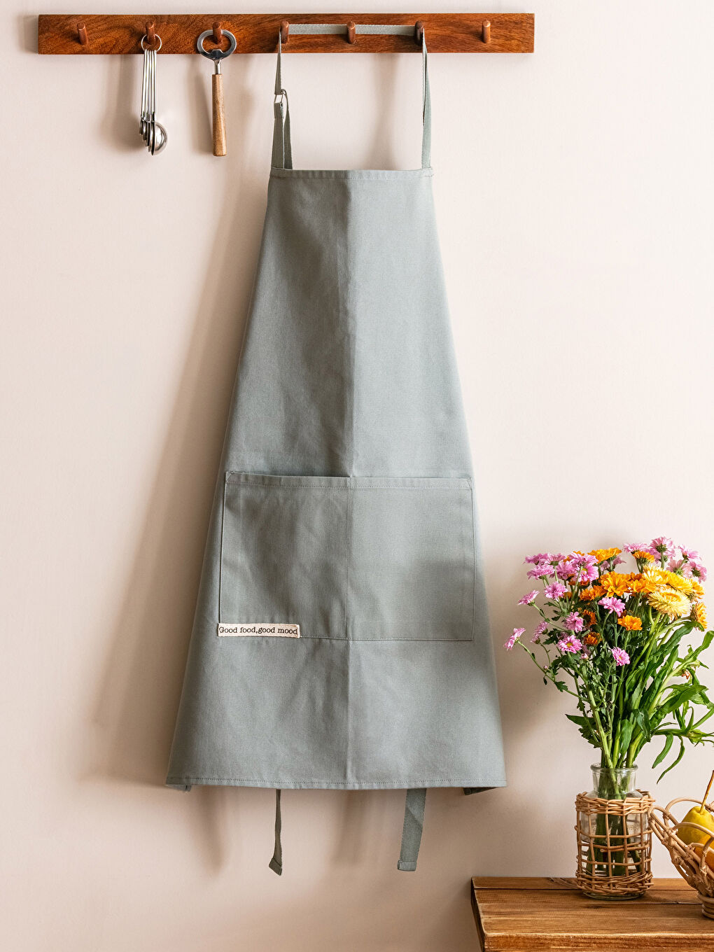 Letter Printed Cotton Kitchen Apron