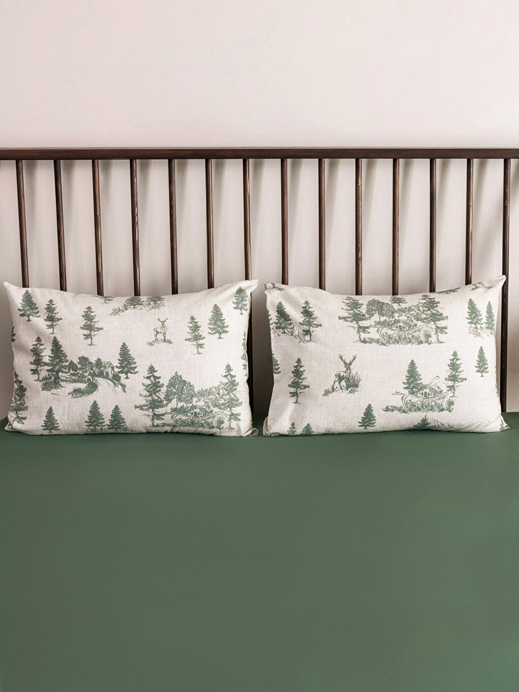 غطاء وسادة قطني منقوش 2 قطعة 50x70 سم-1