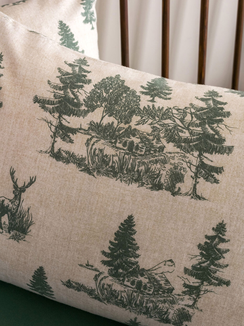 غطاء وسادة قطني منقوش 2 قطعة 50x70 سم-2