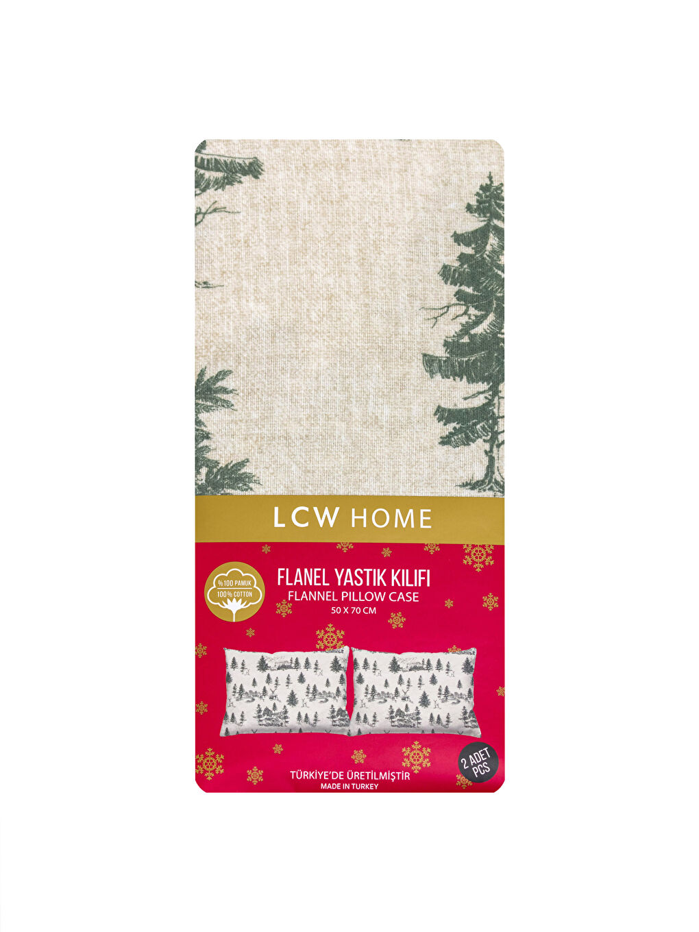 غطاء وسادة قطني منقوش 2 قطعة 50x70 سم-3