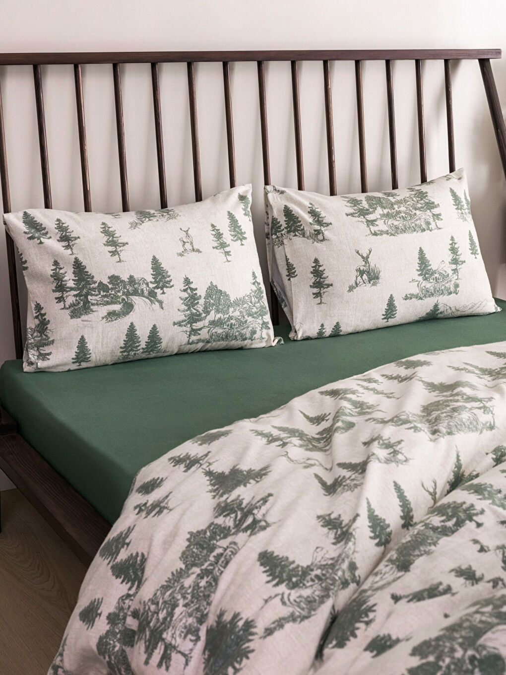LCW HOME مجموعة غطاء لحاف مزدوج قطن منقوش -W2GU52Z8-F9C