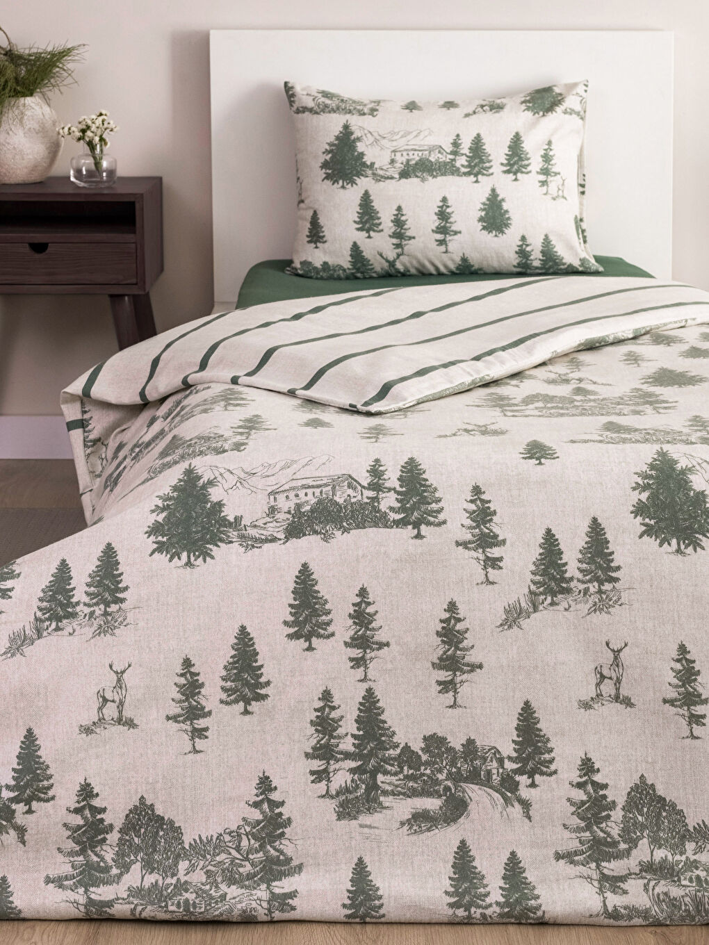 Patterned Cotton Single Duvet Cover Set -W2GU53Z8-F9C