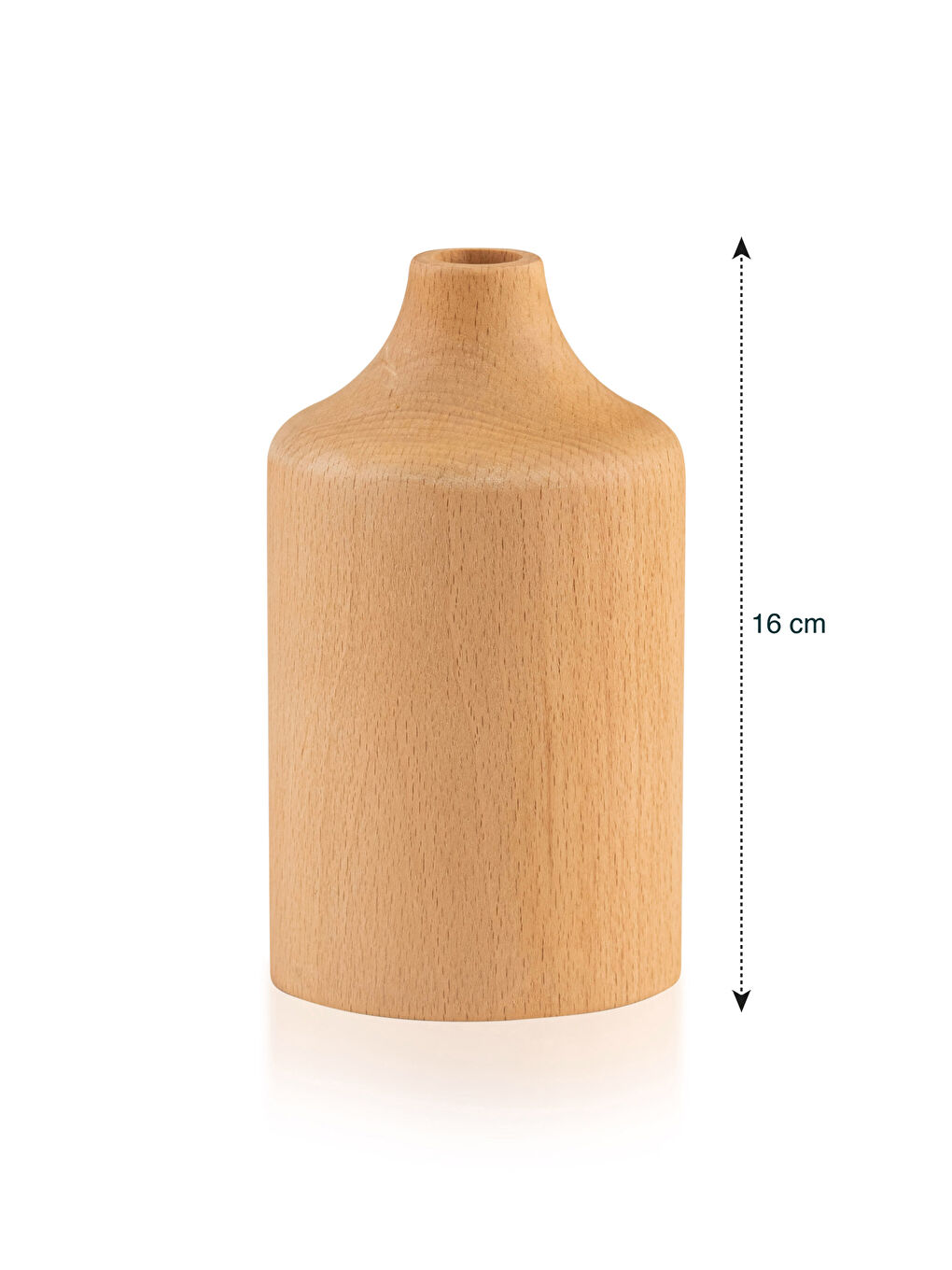 Kahverengi Dekoratif Ahşap Vazo 16 cm-3
