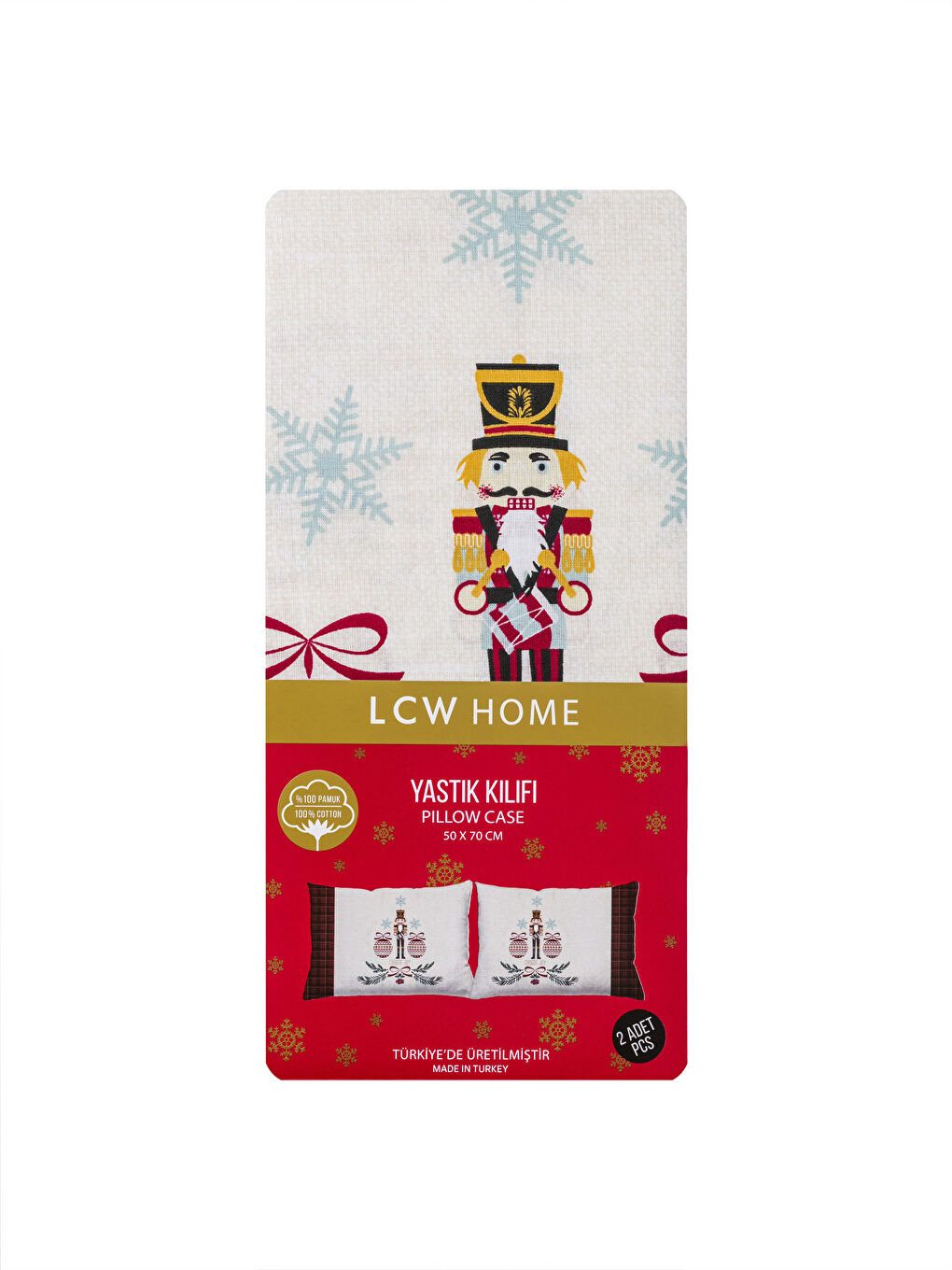 غطاء وسادة قطن منقوش 2 قطعة 50x70 سم-3