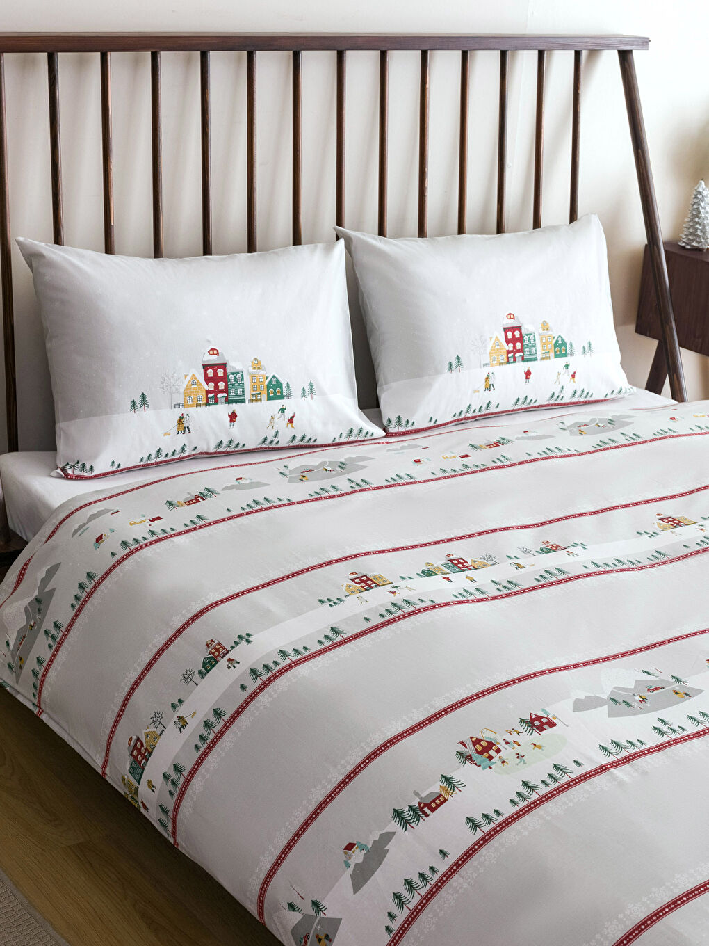 New Year Themed Double-Sided Duvet Cover Set