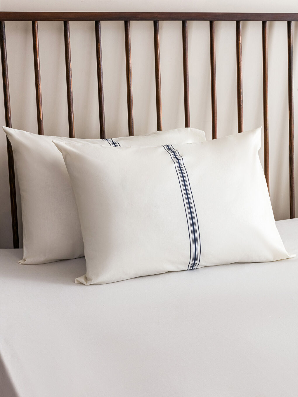 Lacivert Çizgili Pamuklu Çift Kişilik Nevresim Seti-2