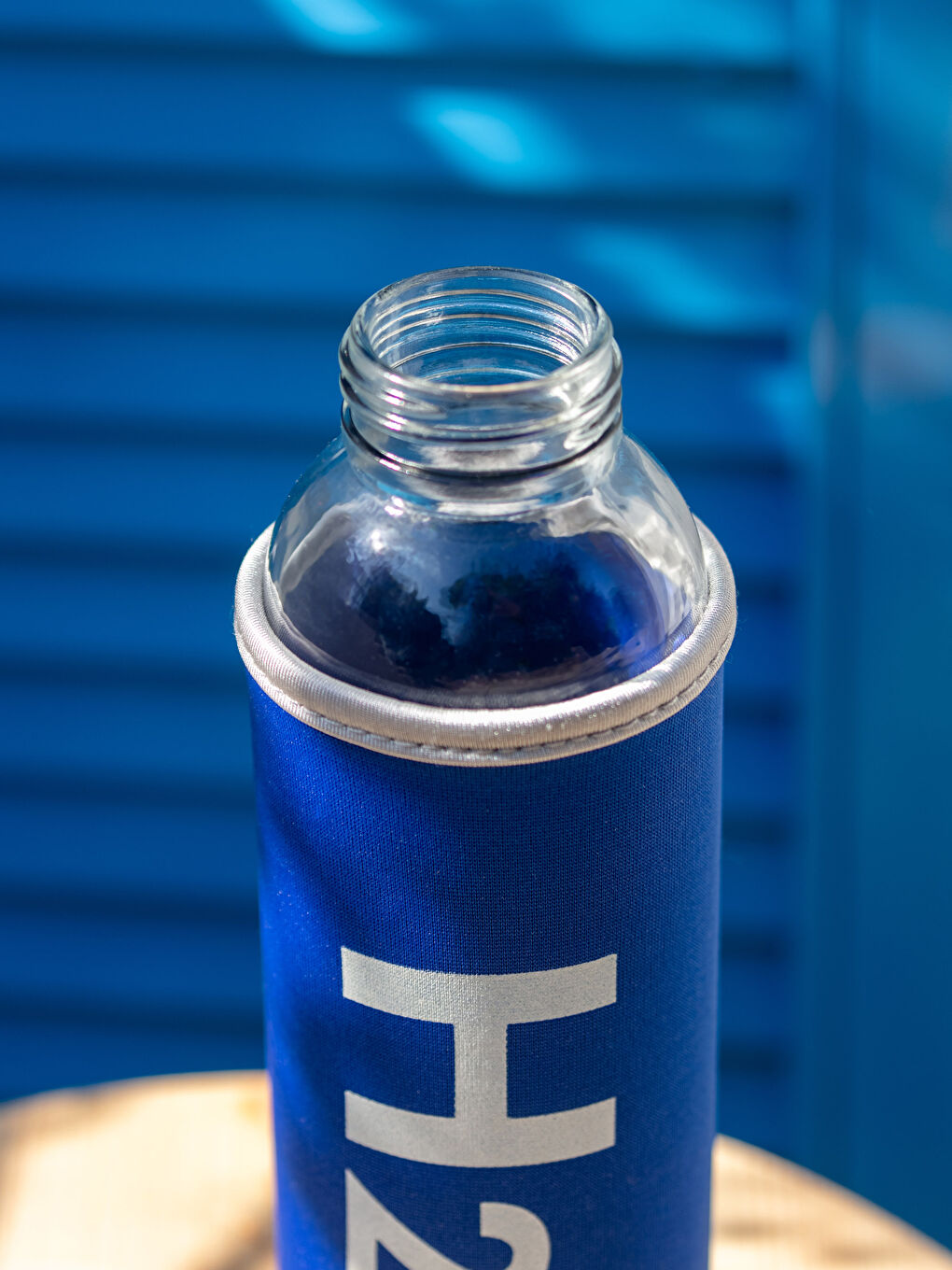 Mavi Yazı Baskılı Cam Matara 500 ml-2