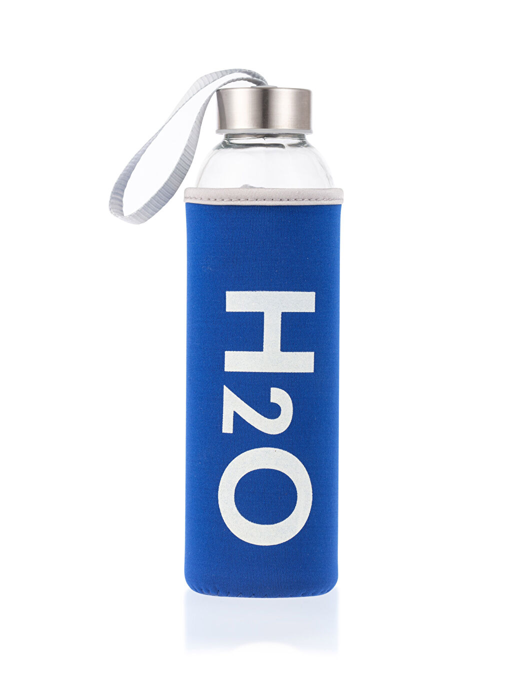 Mavi Yazı Baskılı Cam Matara 500 ml-3