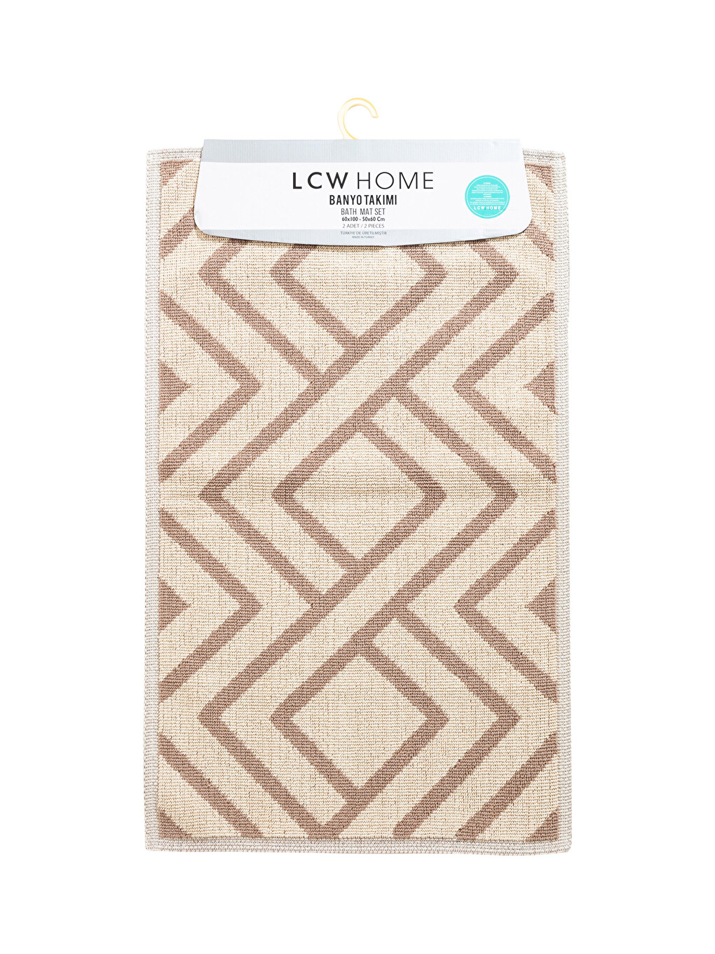 Geometric Patterned Bath Mat 2 Pack-3