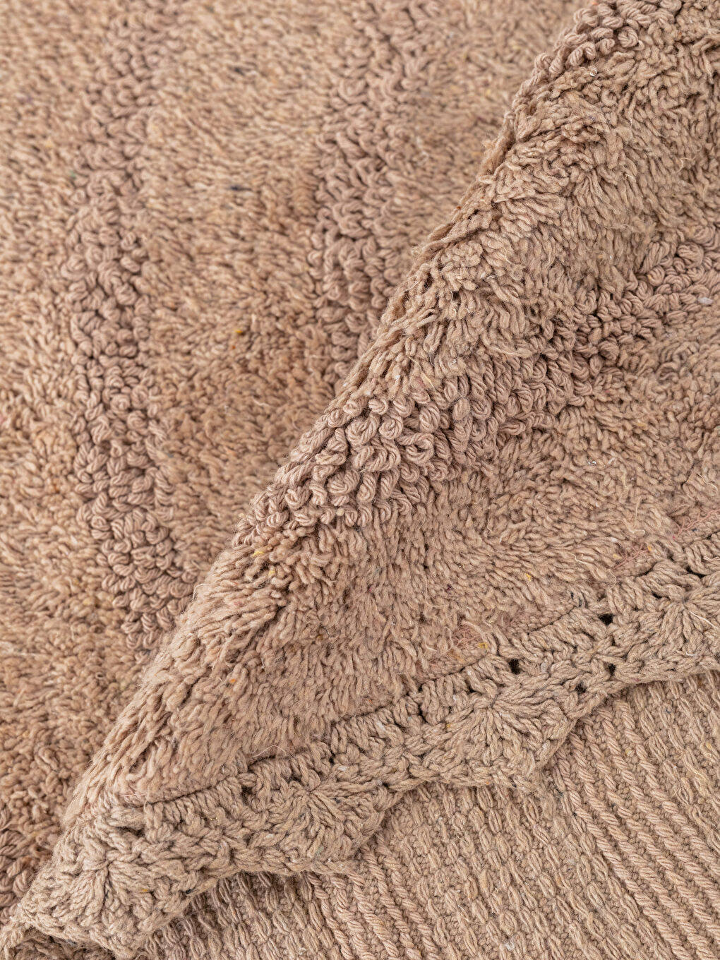 Lace Embroidered Round Bath Mat 80x80 Cm-1