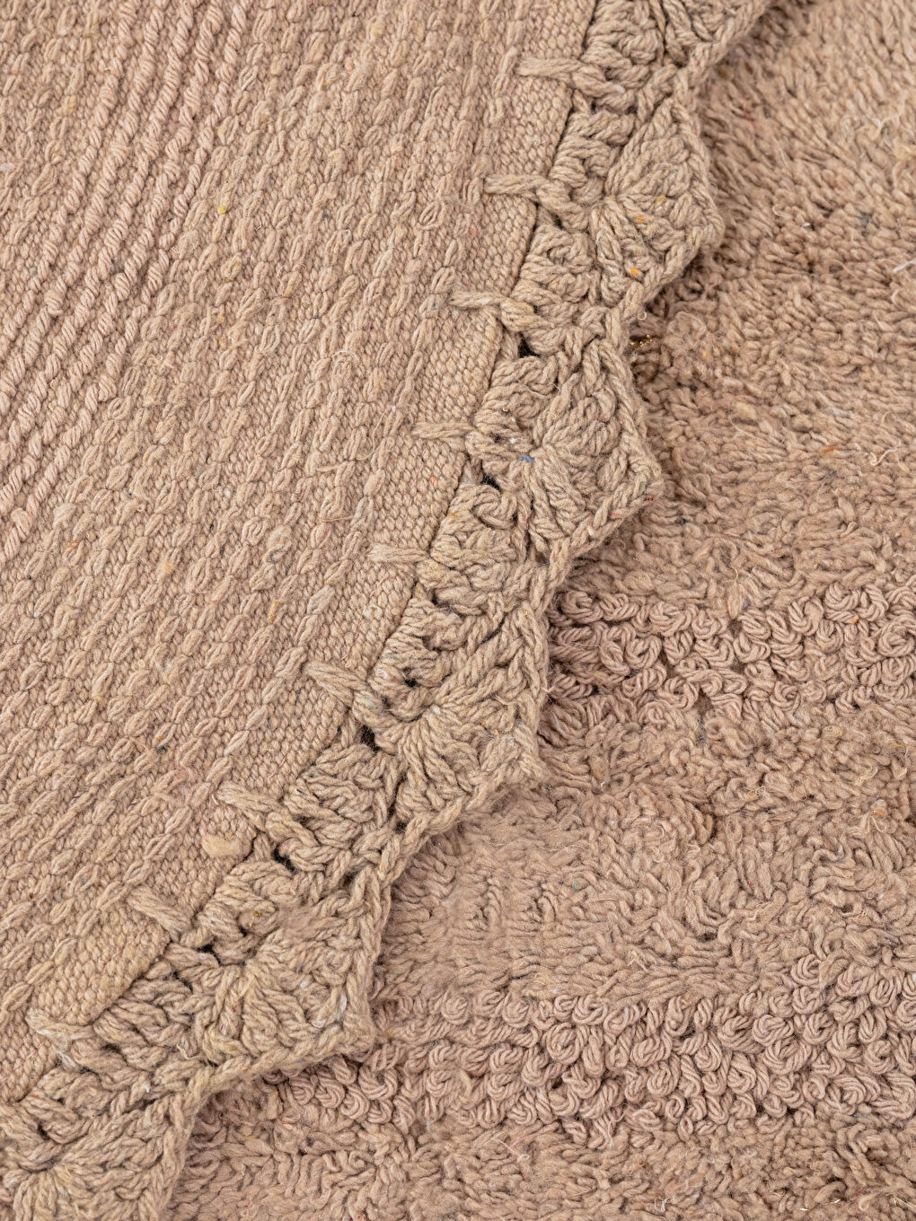 Lace Embroidered Round Bath Mat 80x80 Cm-2