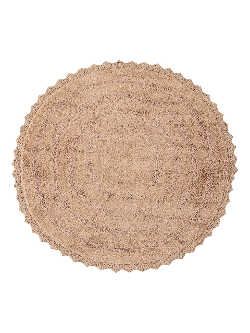 Lace Embroidered Round Bath Mat 80x80 Cm-3