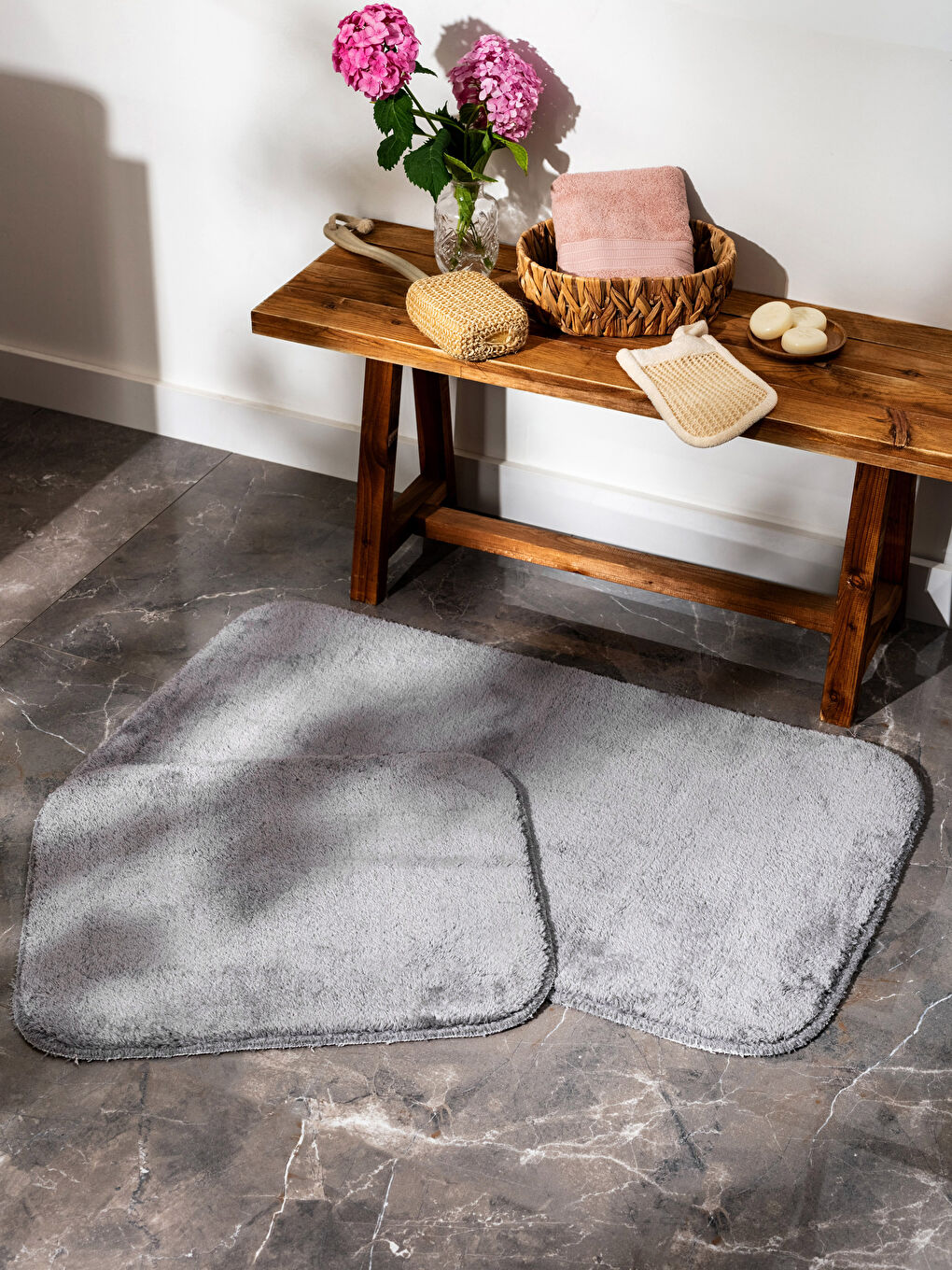 Lot de 2 Tapis de Bain Uni