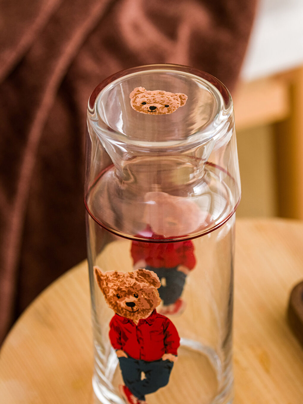 Karışık Bardak Kapaklı Cam Karaf Sürahi 700 ml-3