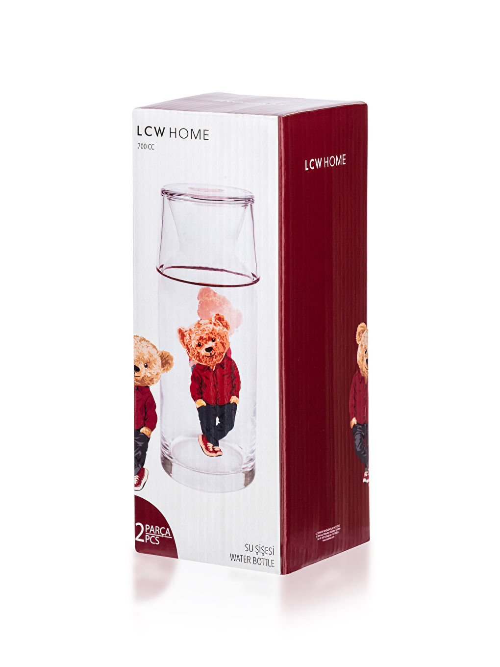 Karışık Bardak Kapaklı Cam Karaf Sürahi 700 ml-4