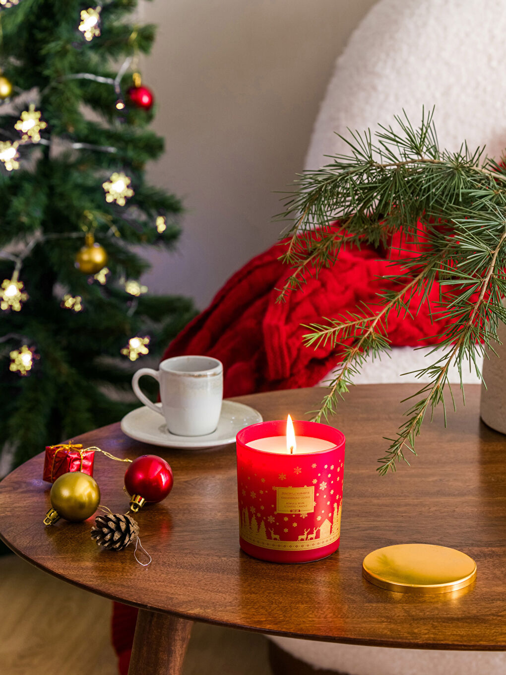 Baskılı Kokulu Dekoratif Bardak Mum 190 g