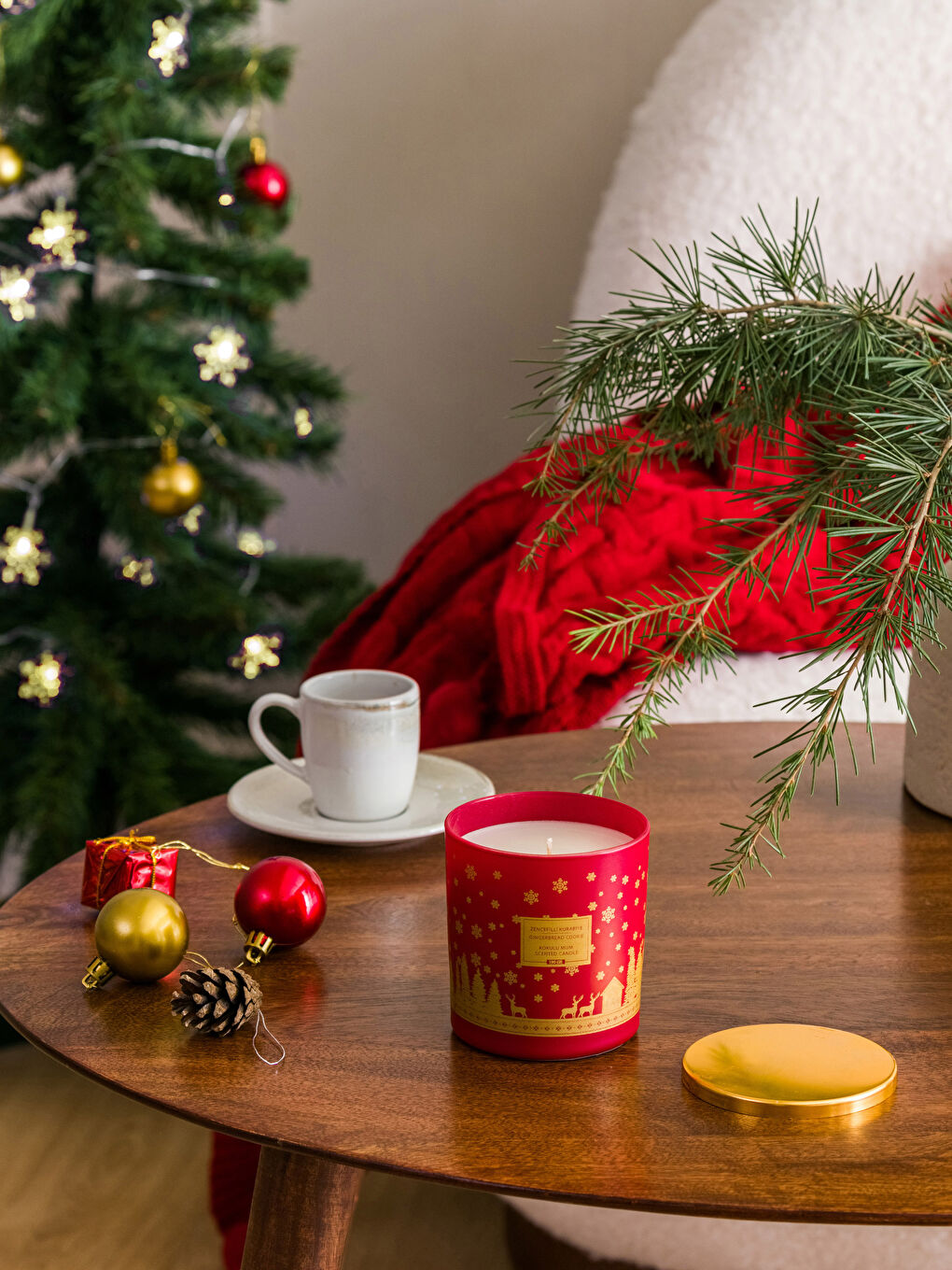 Baskılı Kokulu Dekoratif Bardak Mum 190 g-1