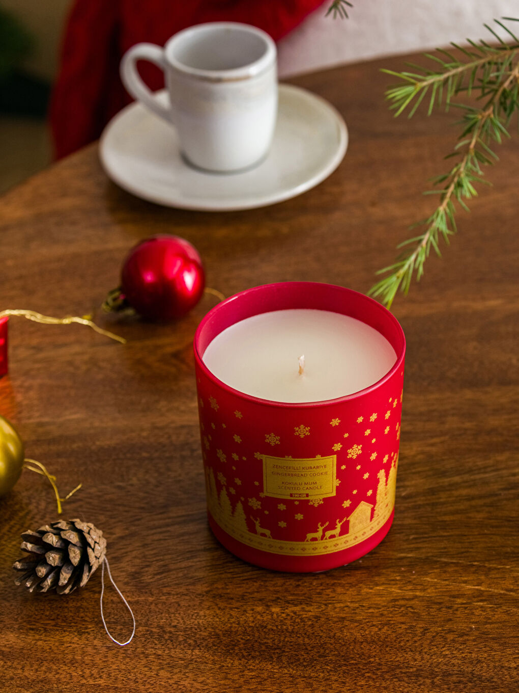 Baskılı Kokulu Dekoratif Bardak Mum 190 g-3