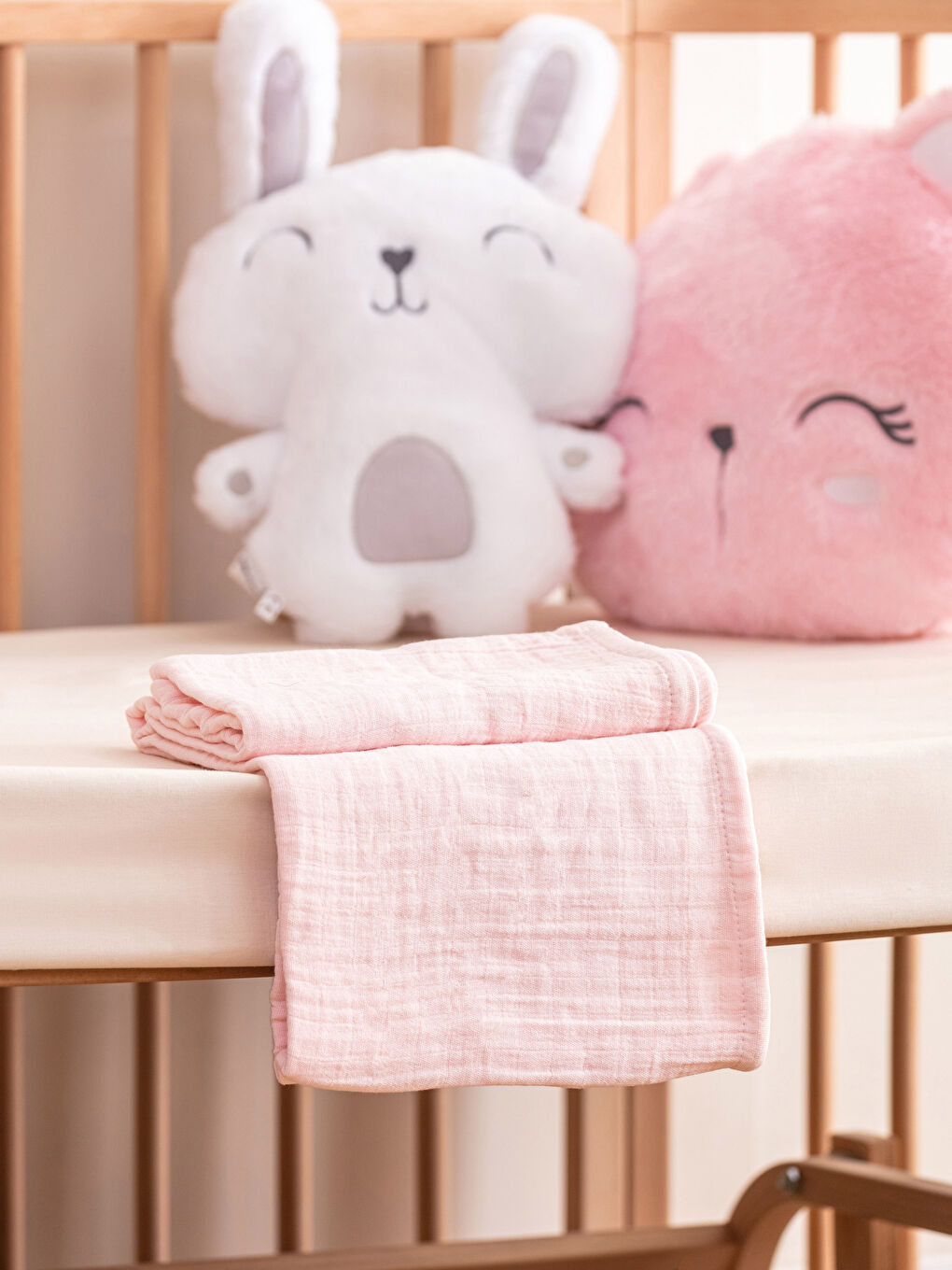 بطانية طفل قطن شاش سادة 100x120 سم-1