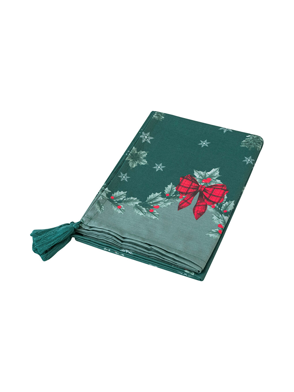Yeşil Yılbaşı Temalı Masa Örtüsü 150x200 cm-4