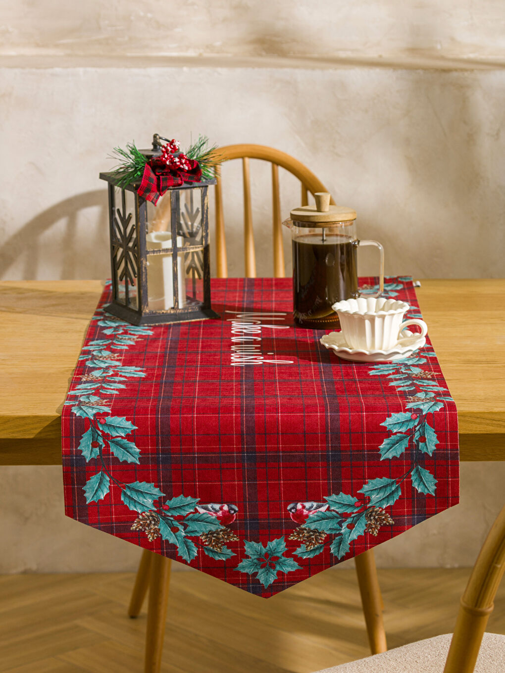 Plaid Patterned Printed Runner 50x140 Cm-2