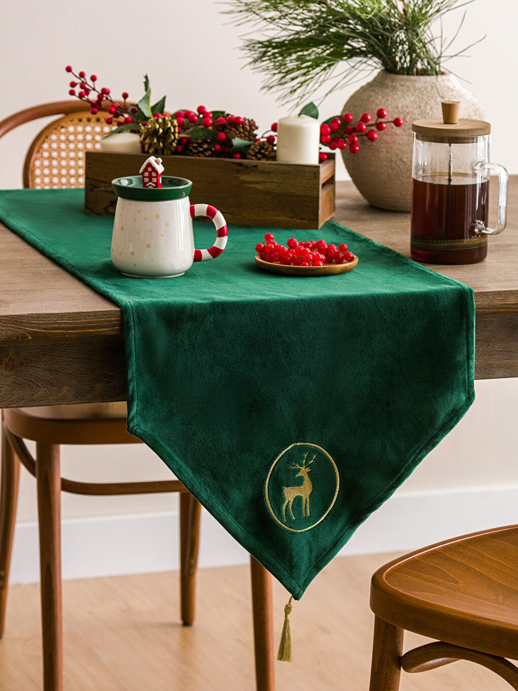 Embroidered Velvet Runner 45x150 Cm
