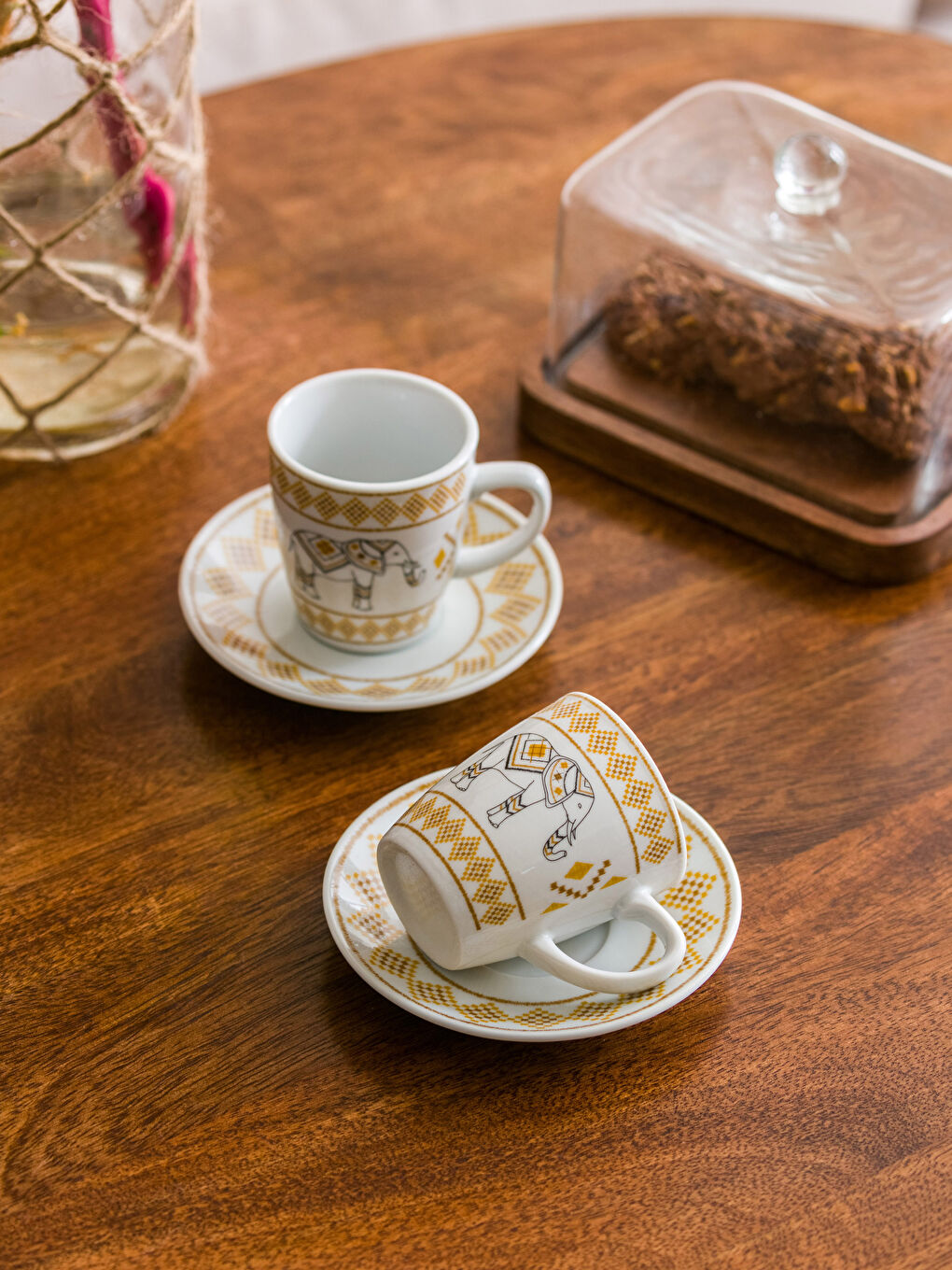 Karışık Baskılı Porselen Kahve Fincan Takımı 6'lı 100 ml-2