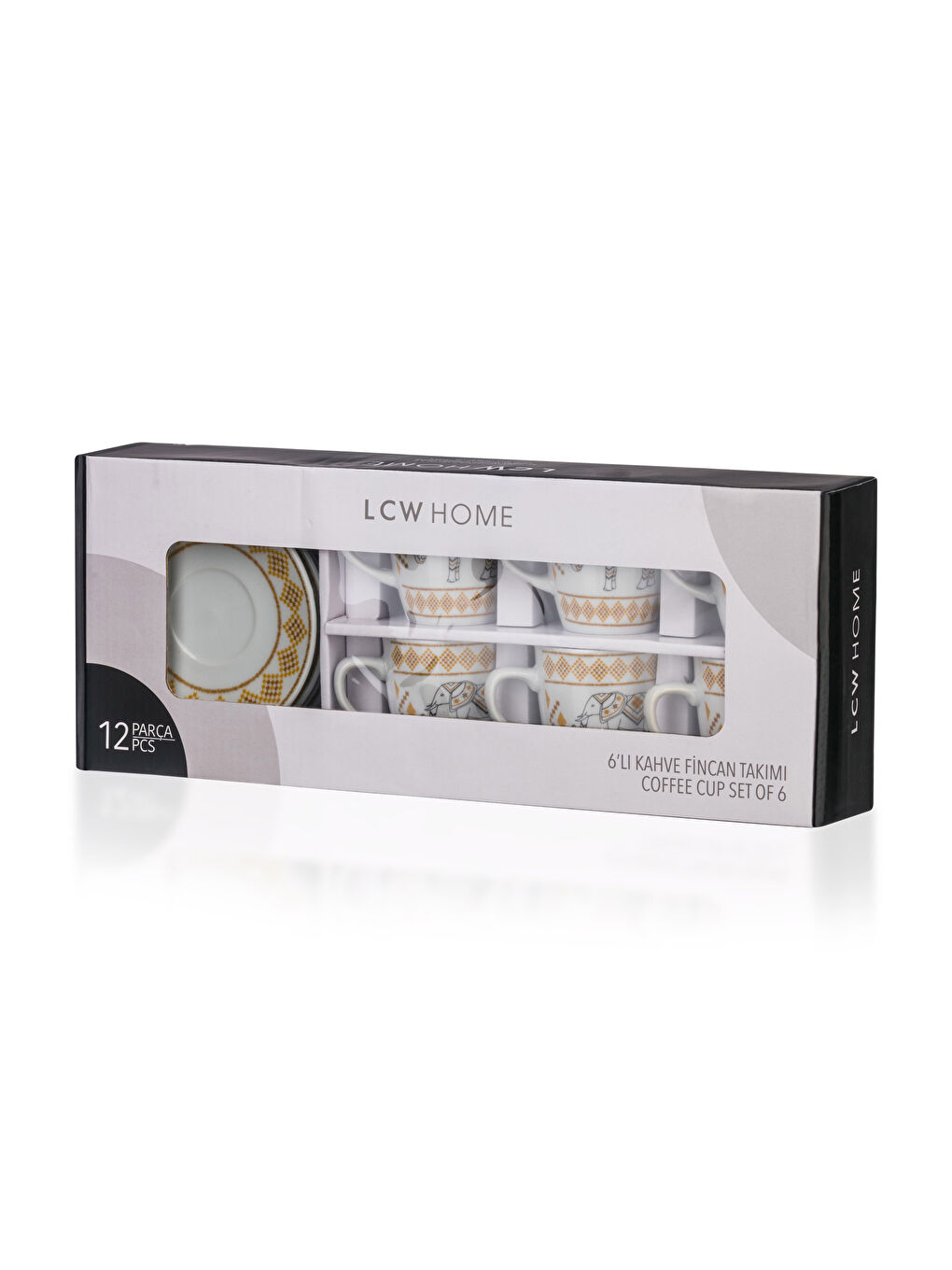 Karışık Baskılı Porselen Kahve Fincan Takımı 6'lı 100 ml-4