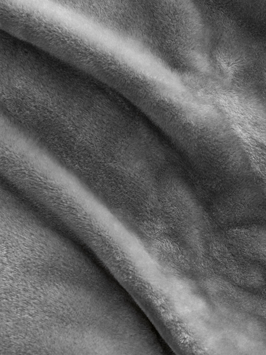 Gri Düz Wellsoft Çift Kişilik Battaniye 200x220 cm-2