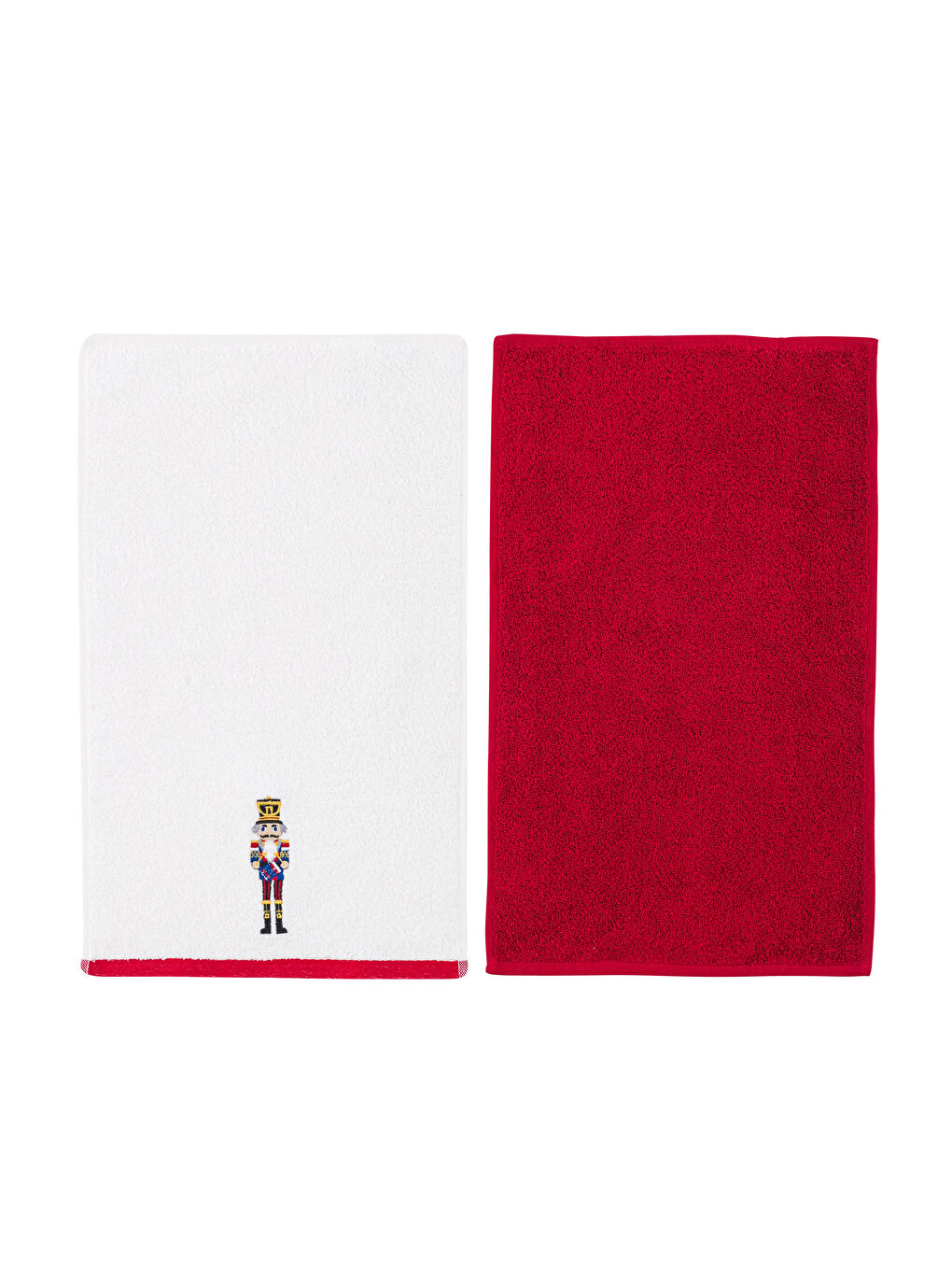 LCW HOME Cotton Nutcracker Embroidered Hand Towel 2 Pack 30x50 Cm -W2H508Z8-J5E