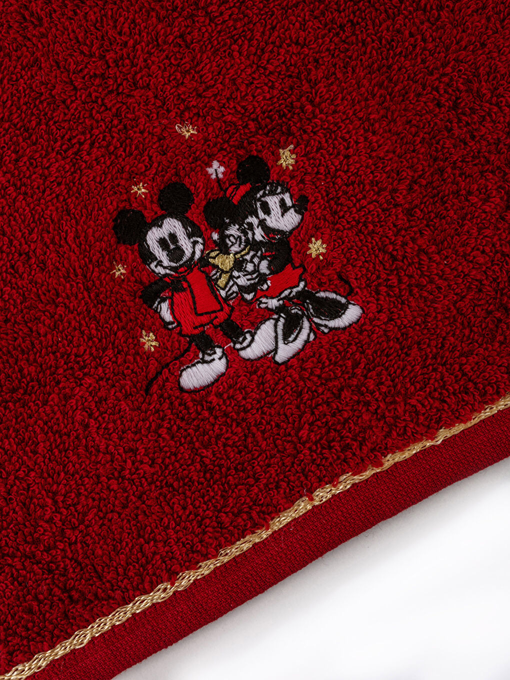 LCW HOME Koyu Kırmızı Mickey Mouse Lisanslı El Havlusu - 3