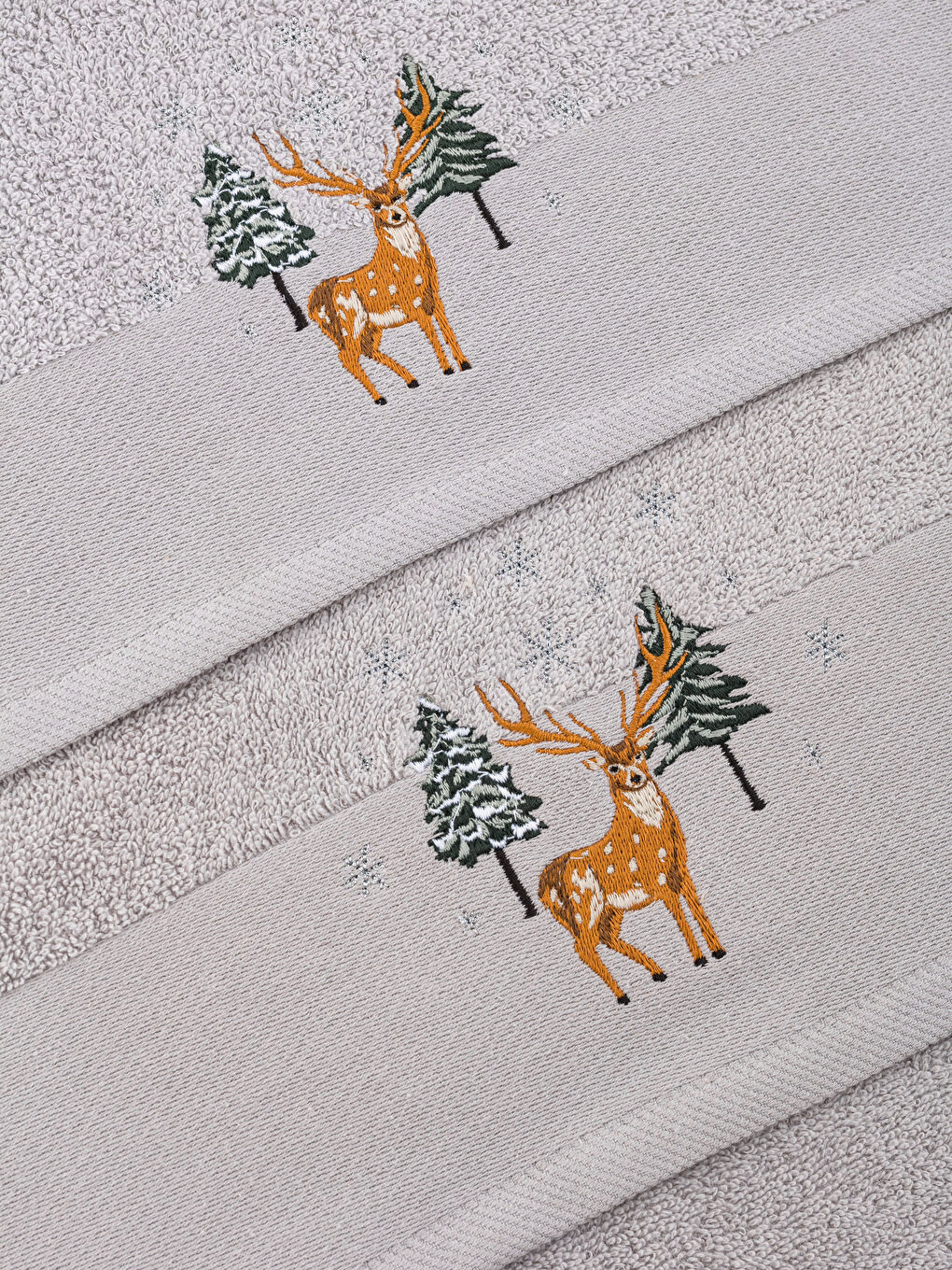 مجموعة فوط قطن مطرزة - 2 قطعة-3