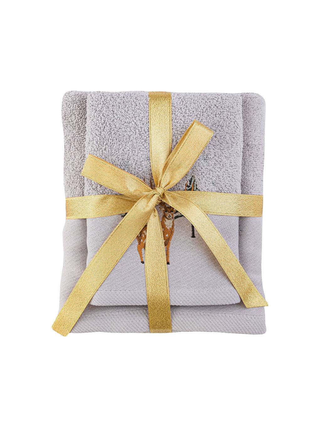 مجموعة فوط قطن مطرزة - 2 قطعة-4